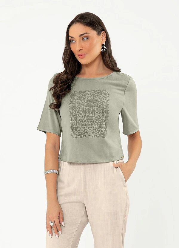 Cativa - Blusa em Viscose Verde