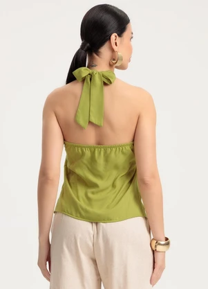 Gris - Blusa em Viscose Verde - GRIS