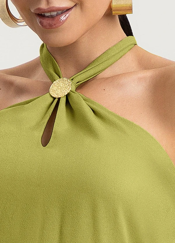 Gris - Blusa em Viscose Verde 3