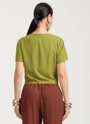 Gris - Blusa em Viscose Verde - GRIS