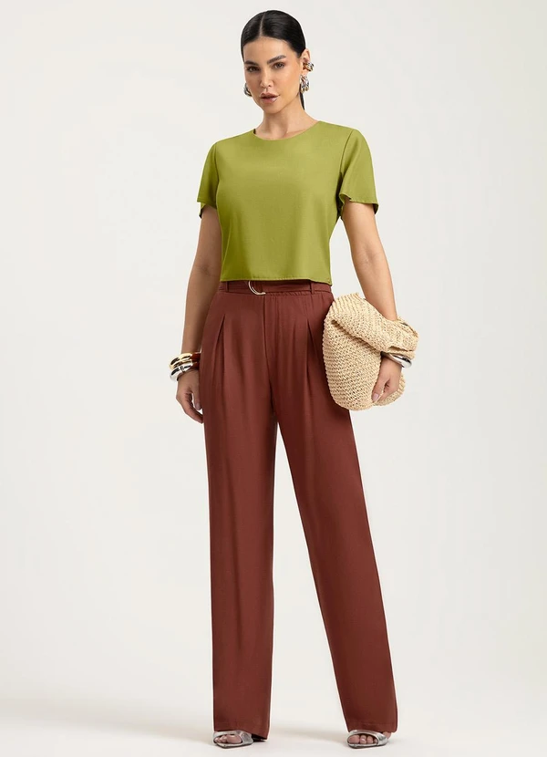 Gris - Blusa em Viscose Verde 3