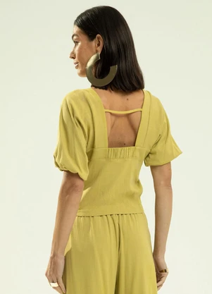 Gris - Blusa em Viscose Verde - GRIS