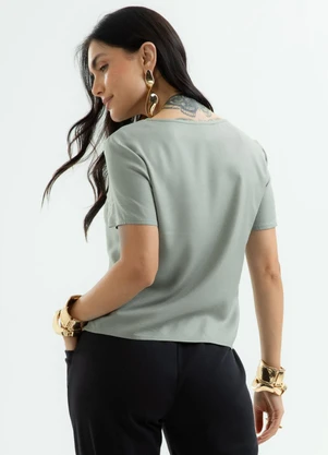 Cativa - Blusa em Viscose Verde - CATIVA