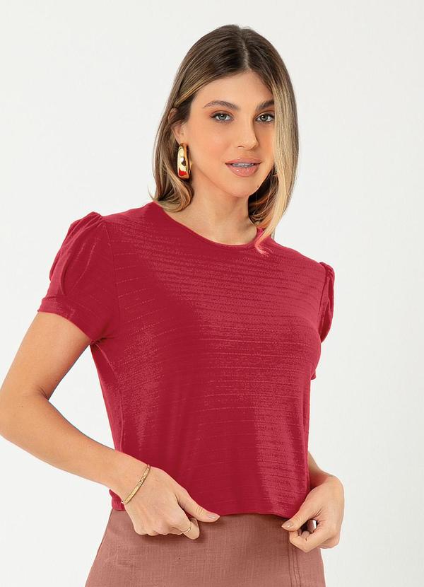 Cativa - Blusa em Viscose Vermelho Escuro