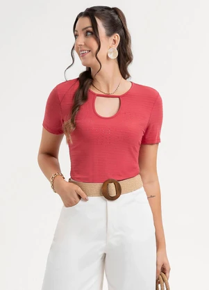 Habana - Blusa em Viscose Vermelho - HABANA