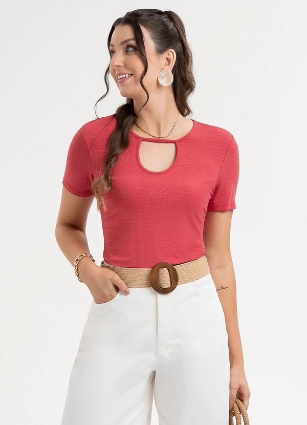 Habana - Blusa em Viscose Vermelho