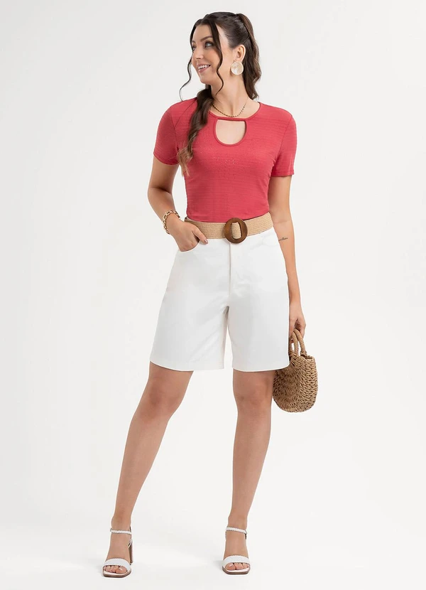 Habana - Blusa em Viscose Vermelho 3