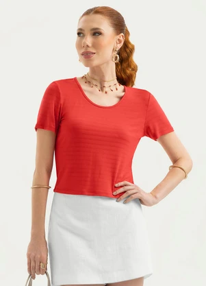 Cativa - Blusa em Viscose Vermelho - CATIVA