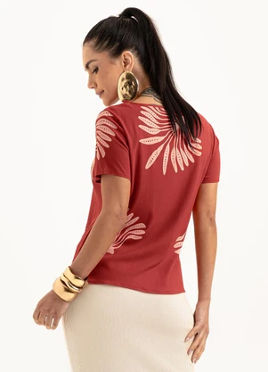 Cativa - Blusa em Viscose Vermelho - CATIVA