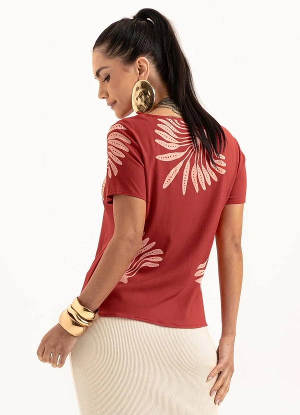 Cativa - Blusa em Viscose Vermelho 2