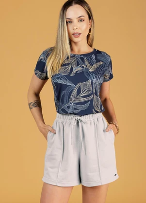 Soft Bonni - Blusa Estampada Adulto Feminino Azul - SOFT BONNI