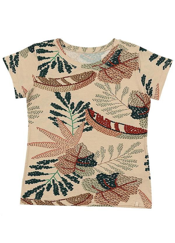 Soft Bonni - Blusa Estampada Adulto Feminino Bege