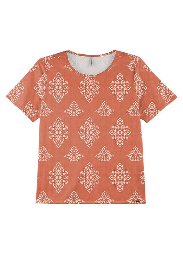 Rezzato - Blusa Estampada Adulto Feminino Marrom
