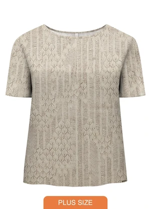 Lunender Mais Mulher - Blusa Estampada D Plus Size Branco - LUNENDER MAIS MULHER