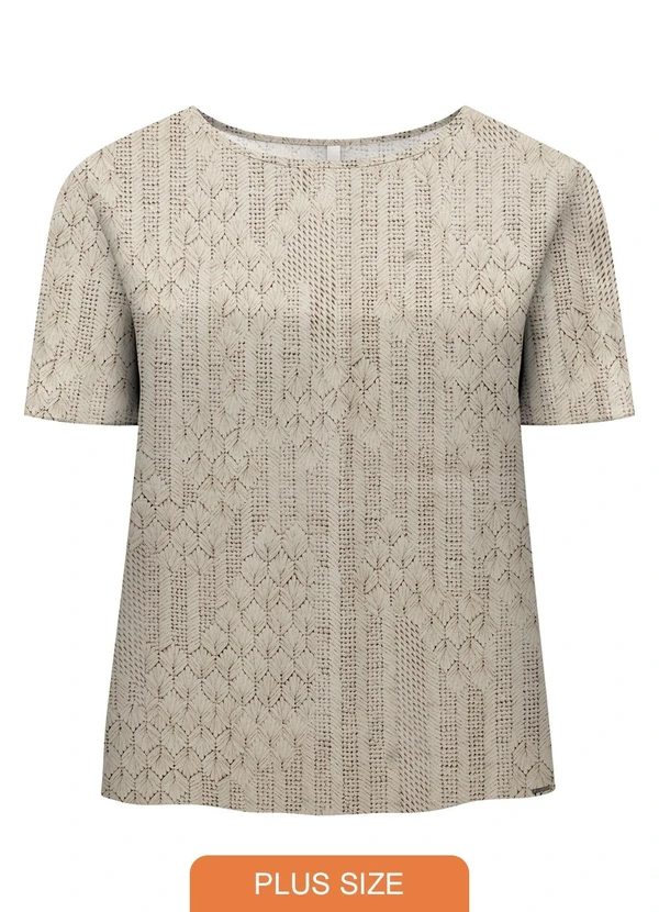 Lunender Mais Mulher - Blusa Estampada D Plus Size Branco