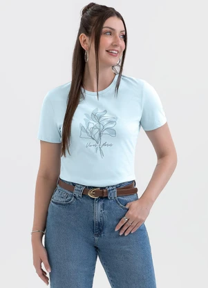 Habana - Blusa Estampada em Algodão Azul - HABANA