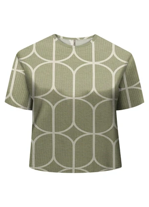 Lunender Mais Mulher - Blusa Estampada em Malha Canelada Verde - LUNENDER MAIS MULHER