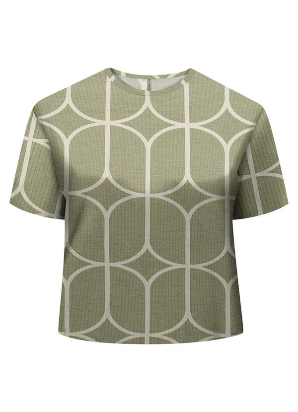 Lunender Mais Mulher - Blusa Estampada em Malha Canelada Verde
