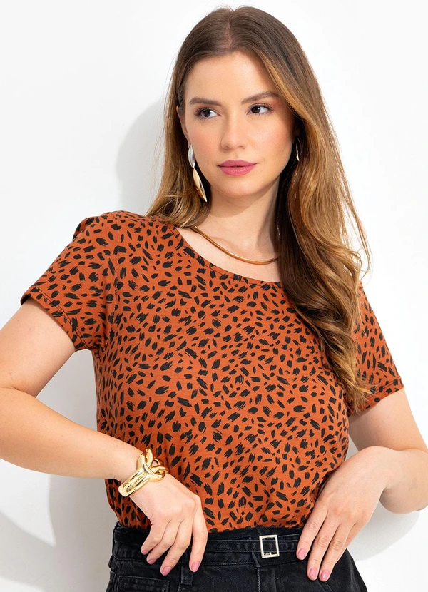 Quintess - Blusa Estampada em Malha de Viscose