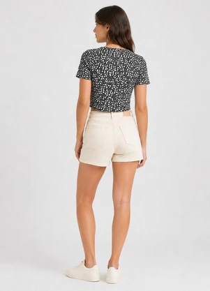 Infinita Cor - Blusa Estampada Feminina em Viscose Preto - INFINITA COR
