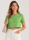 Infinita Cor - Blusa Estampada Feminina em Viscose Marrom - variação: Verde