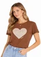 Infinita Cor - Blusa Feminina Manga Curta Branco - variação: Marrom