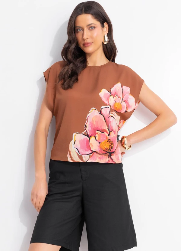 Colcci - Blusa Estampada Marrom 6