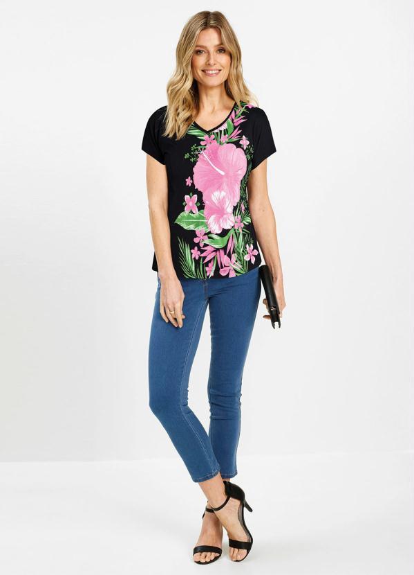 Outlet - Blusa Estampada Preta 3