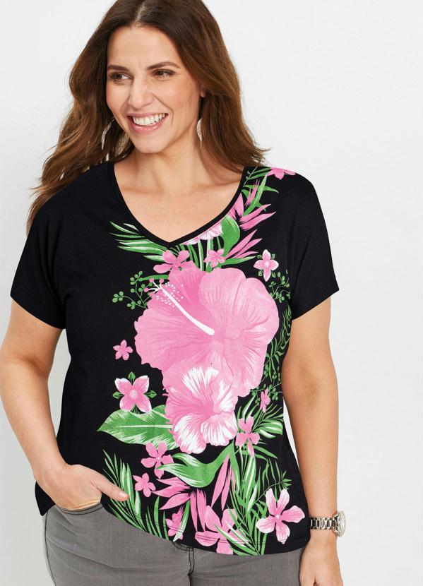 Outlet - Blusa Estampada Preta 5
