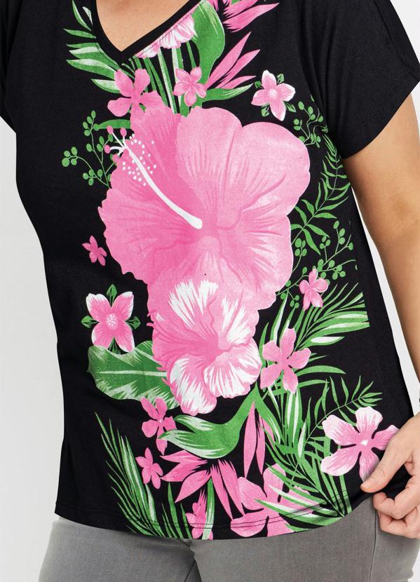 Outlet - Blusa Estampada Preta 7