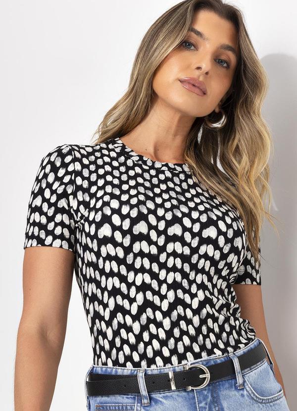 Colcci - Blusa Estampada Preto