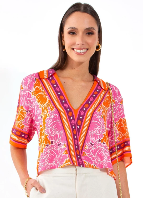 Colcci - Blusa Estampada Rosa
