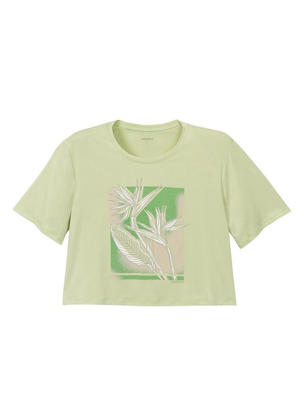 Marialícia - Blusa Estampada Tropical Verde