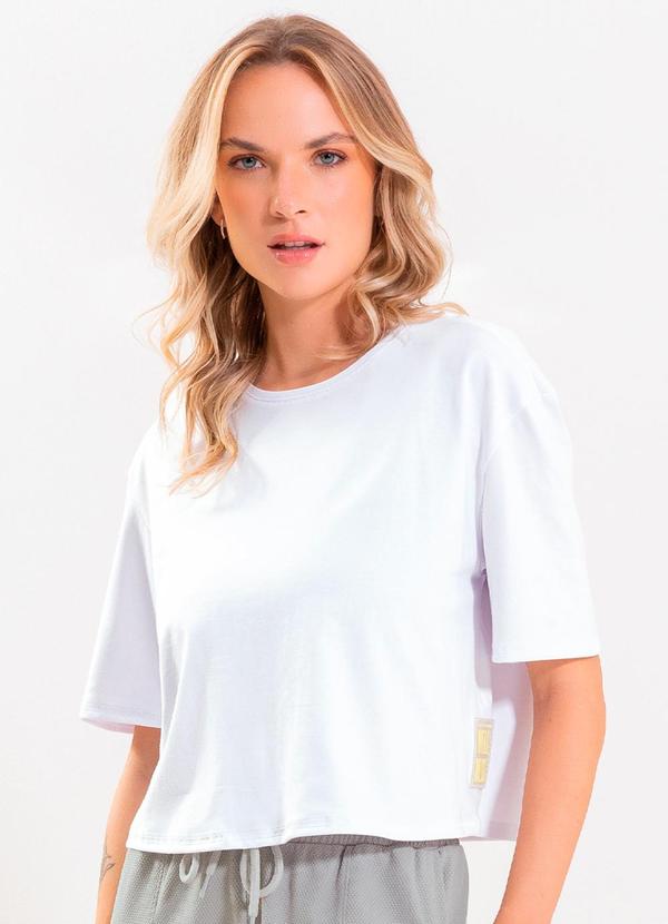 Cativa - Blusa Estilo Cropped Aviamento Decorativo Branco