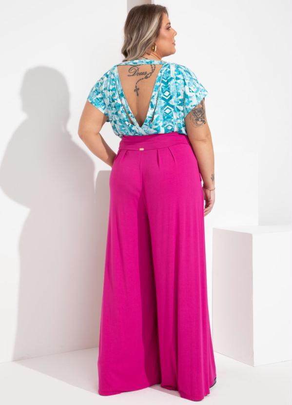 Outlet - Blusa Étnica Azul com Detalhe nas Costas 2