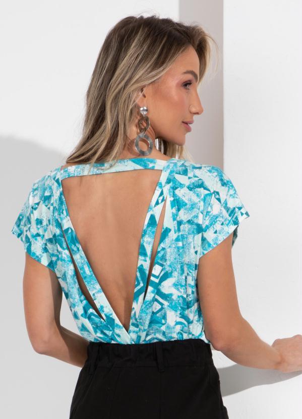 Outlet - Blusa Étnica Azul com Detalhe nas Costas 11