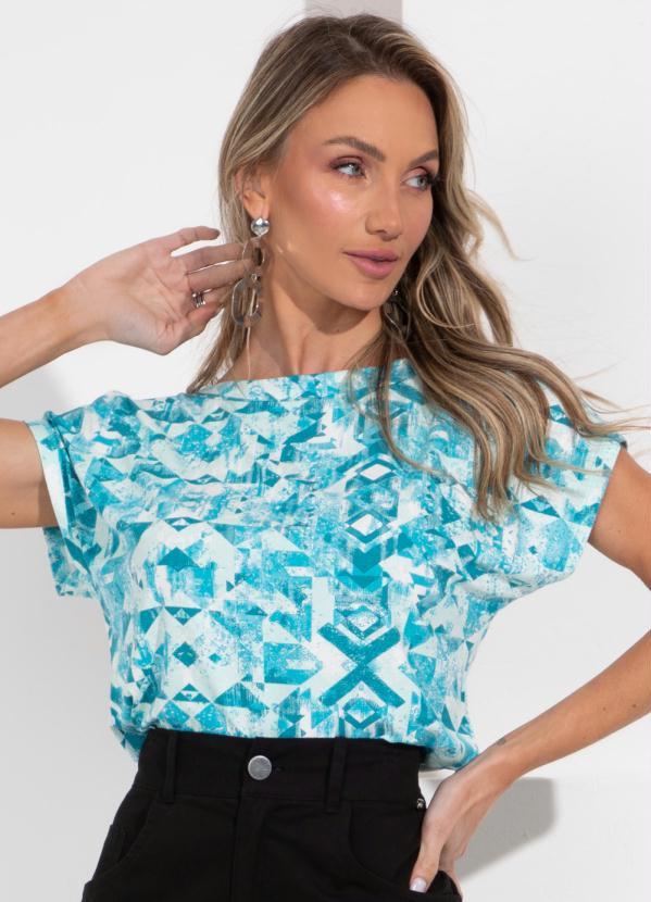 Outlet - Blusa Étnica Azul com Detalhe nas Costas 8