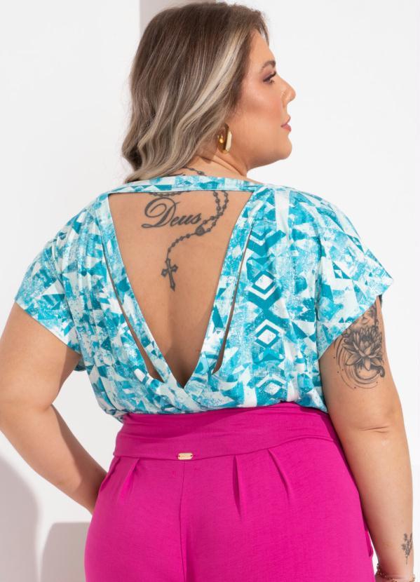 Outlet - Blusa Étnica Azul com Detalhe nas Costas 4