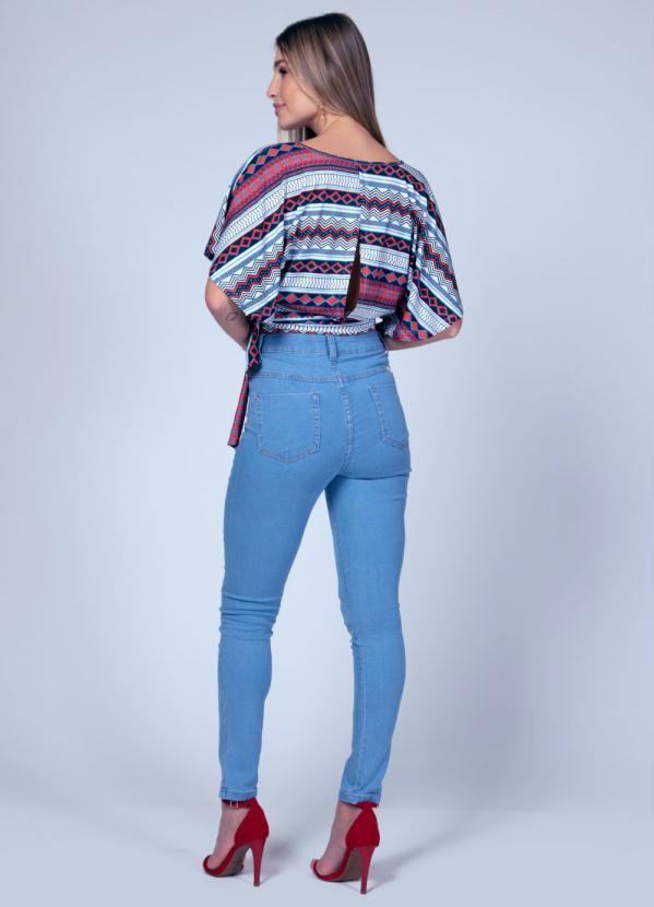 Quintess - Blusa Étnica Vermelha de Mangas Amplas 4