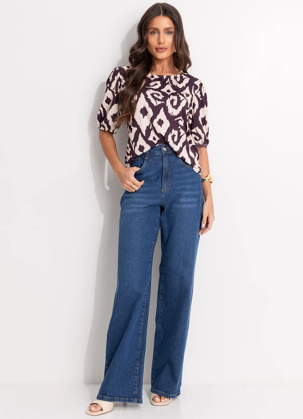 Quintess - Blusa Étnico Bicolor em Malha Fria 3