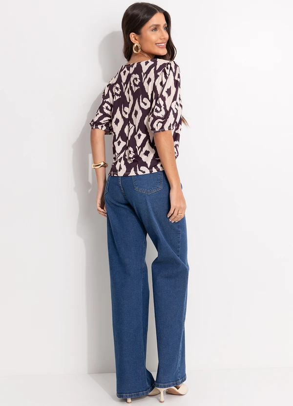 Quintess - Blusa Étnico Bicolor em Malha Fria 5