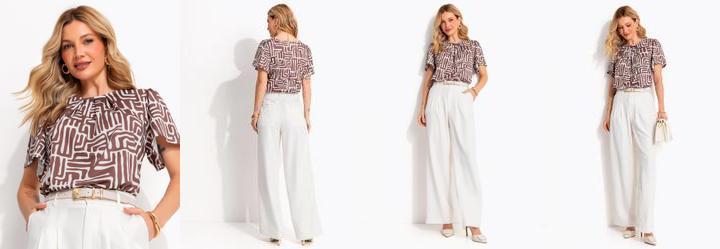 Blusa �tnico Marrom em Malha Fria