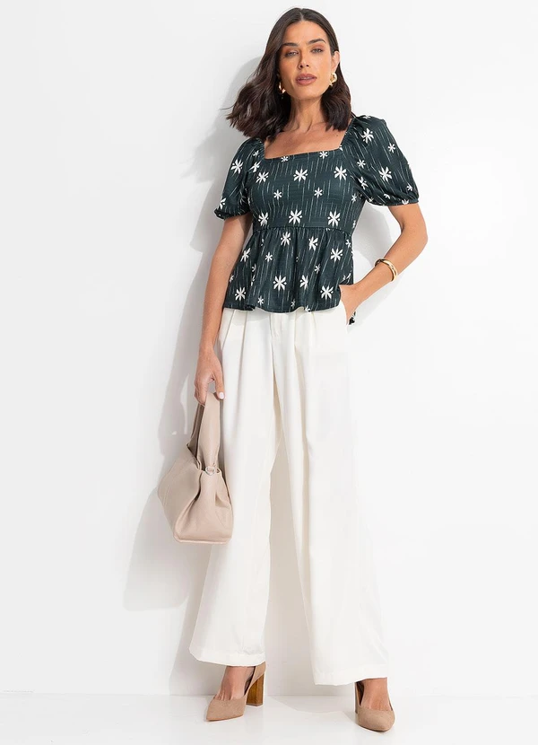 Quintess - Blusa Étnico Verde em Malha Texturizada 3