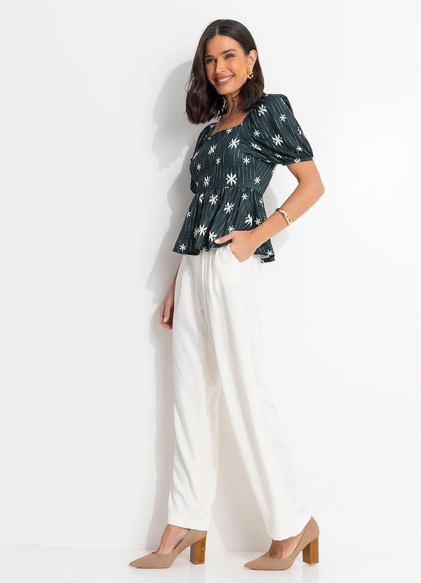 Quintess - Blusa Étnico Verde em Malha Texturizada 2