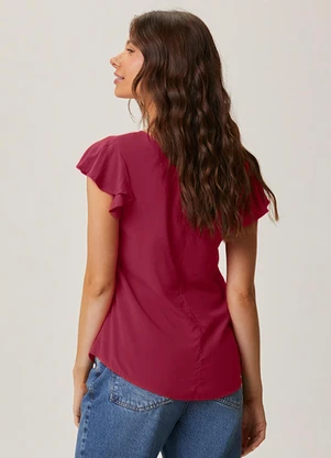 Malwee - Blusa Evasê em Viscose Bordô - MALWEE