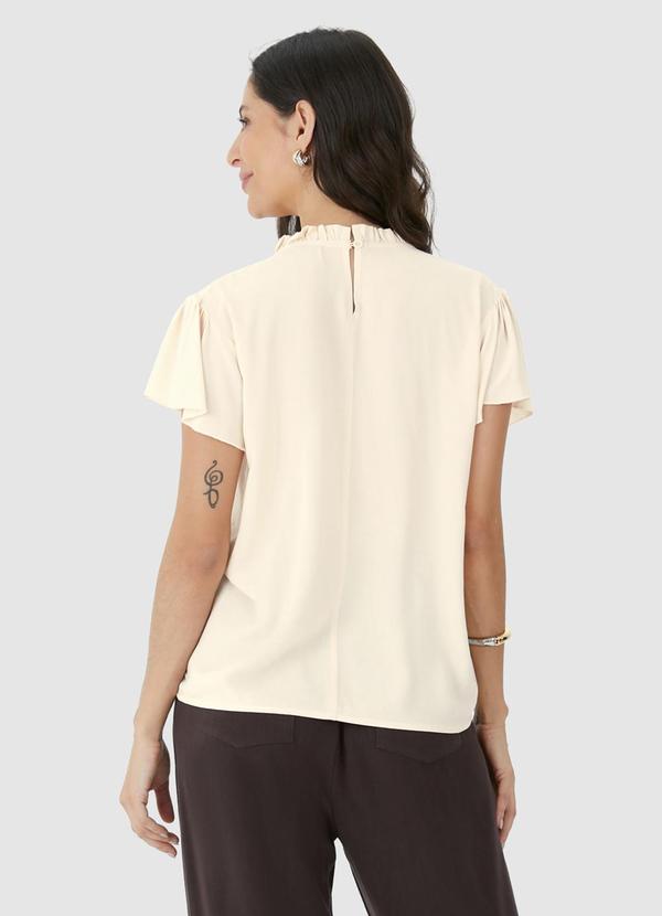 Malwee - Blusa Evasê em Viscose Sarjada Bege 2