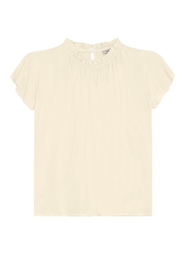 Malwee - Blusa Evasê em Viscose Sarjada Bege 5