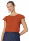 Malwee - Blusa Evasê em Viscose Bordô - variação: Terracota