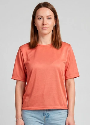Infinita Cor - Blusa Feminina 100% Poliéster Básica Laranja - INFINITA COR