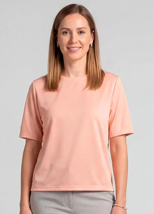 Infinita Cor - Blusa Feminina 100% Poliéster Básica Rosa - INFINITA COR